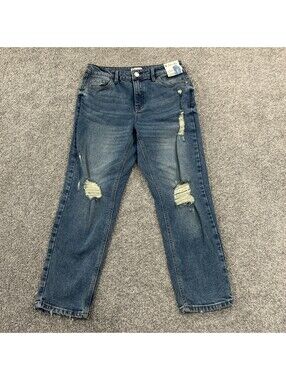 NWT Suko Jeans Distressed Size 6 High Waist Straight Leg